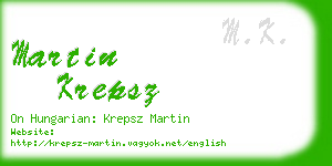 martin krepsz business card